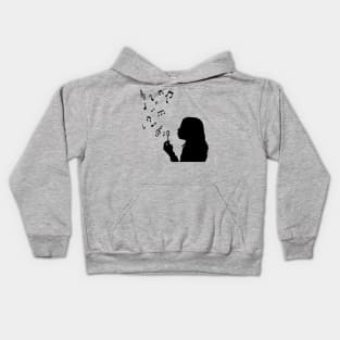 Blowing Musical Notes Kids Hoodie